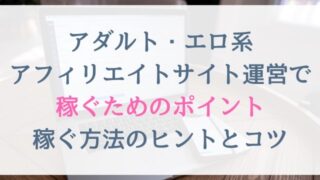 アダルト・エロ系アフィリエイトサイト運営で稼ぐためのポイント｜稼ぐ方法のヒントとコツ