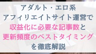 アダルト・エロ系アフィリエイトサイト運営で収益化に必要な記事数と更新頻度のベストタイミングを徹底解説